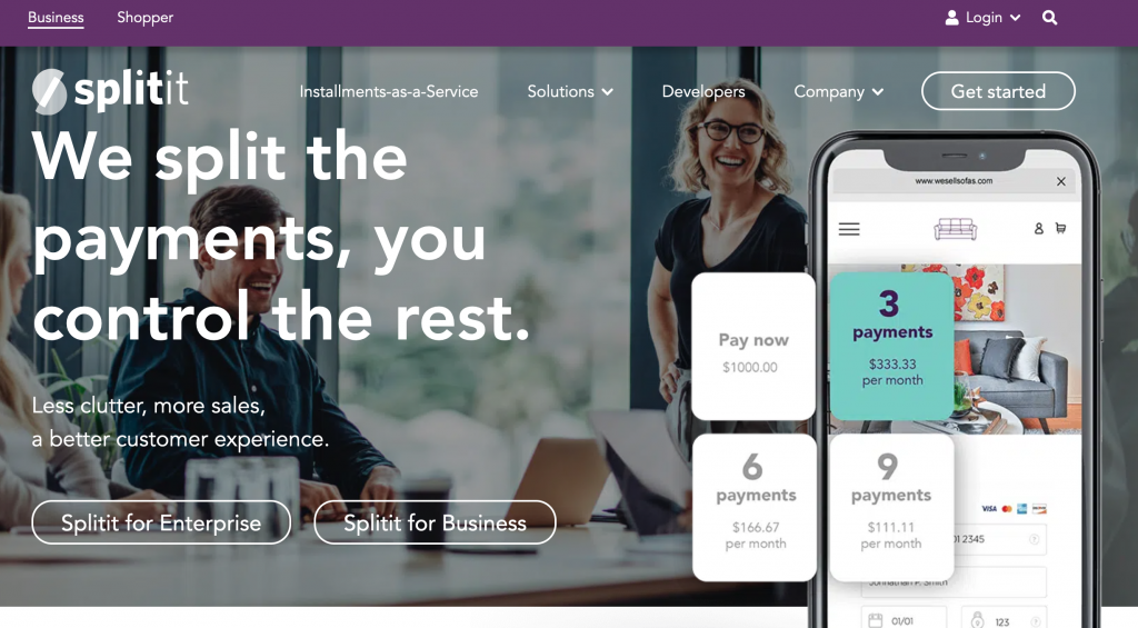 Splitit bnpl hompage